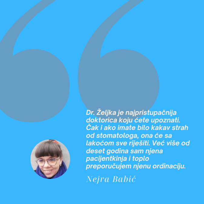 Lijepa izjava zadovoljne pacijentice